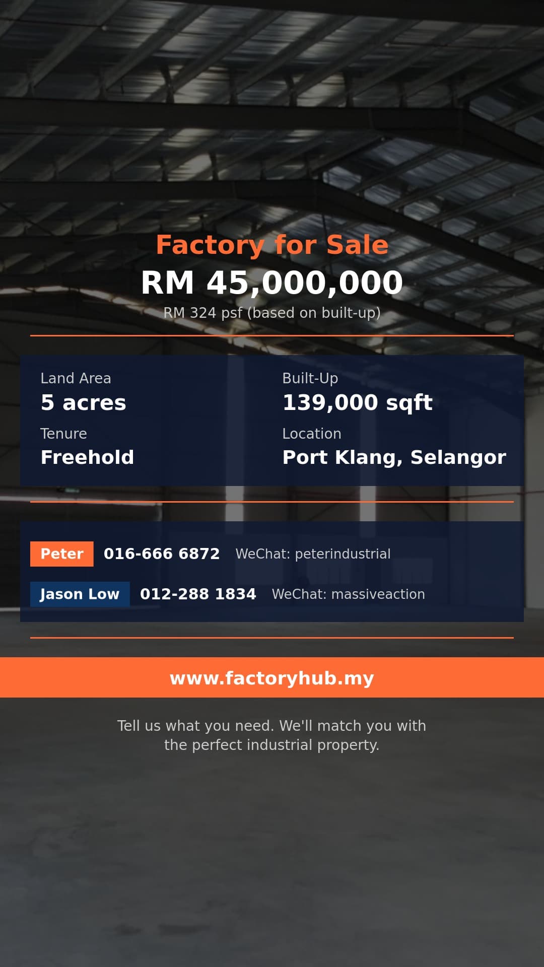 Factory For Sale - Detached Factory for Sale in Telok Panglima Garang, Klang - Port Klang, Selangor