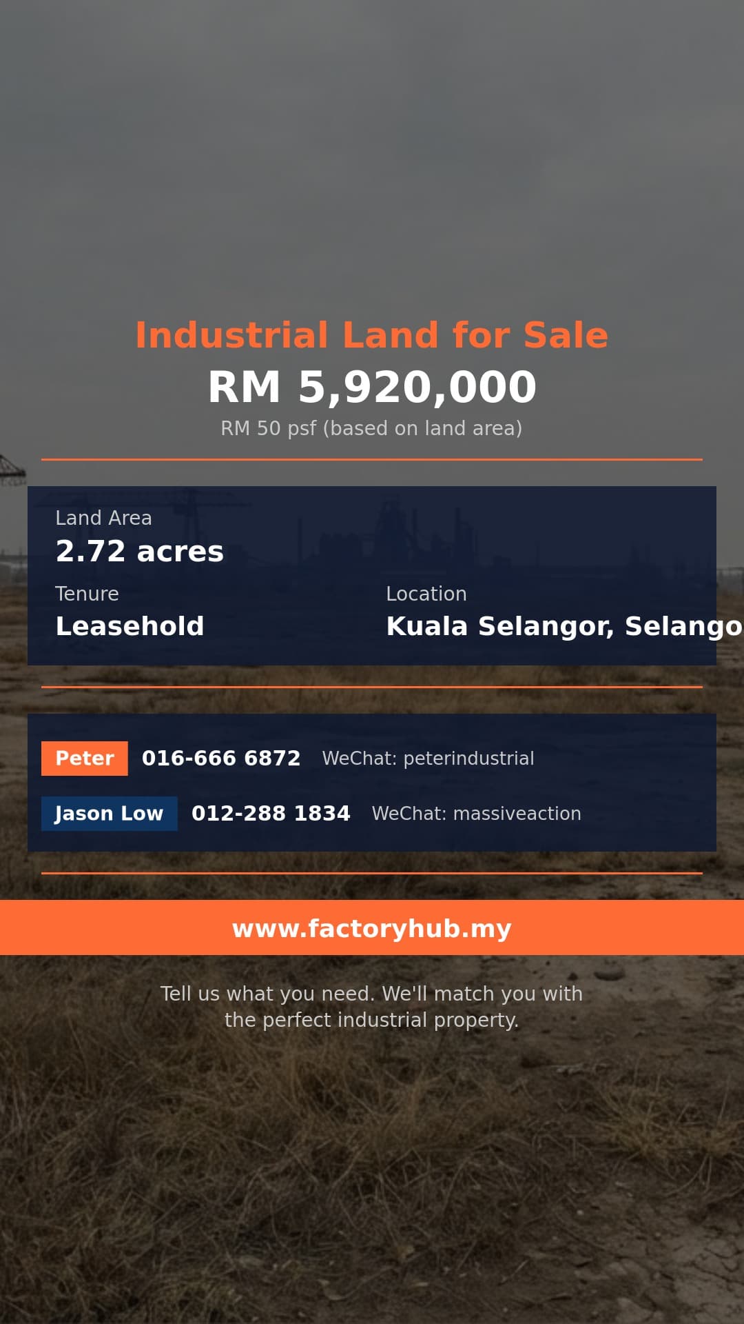 Land For Sale - Industrial Land for Sale in Bestari Jaya, Kuala Selangor - Kuala Selangor, Selangor