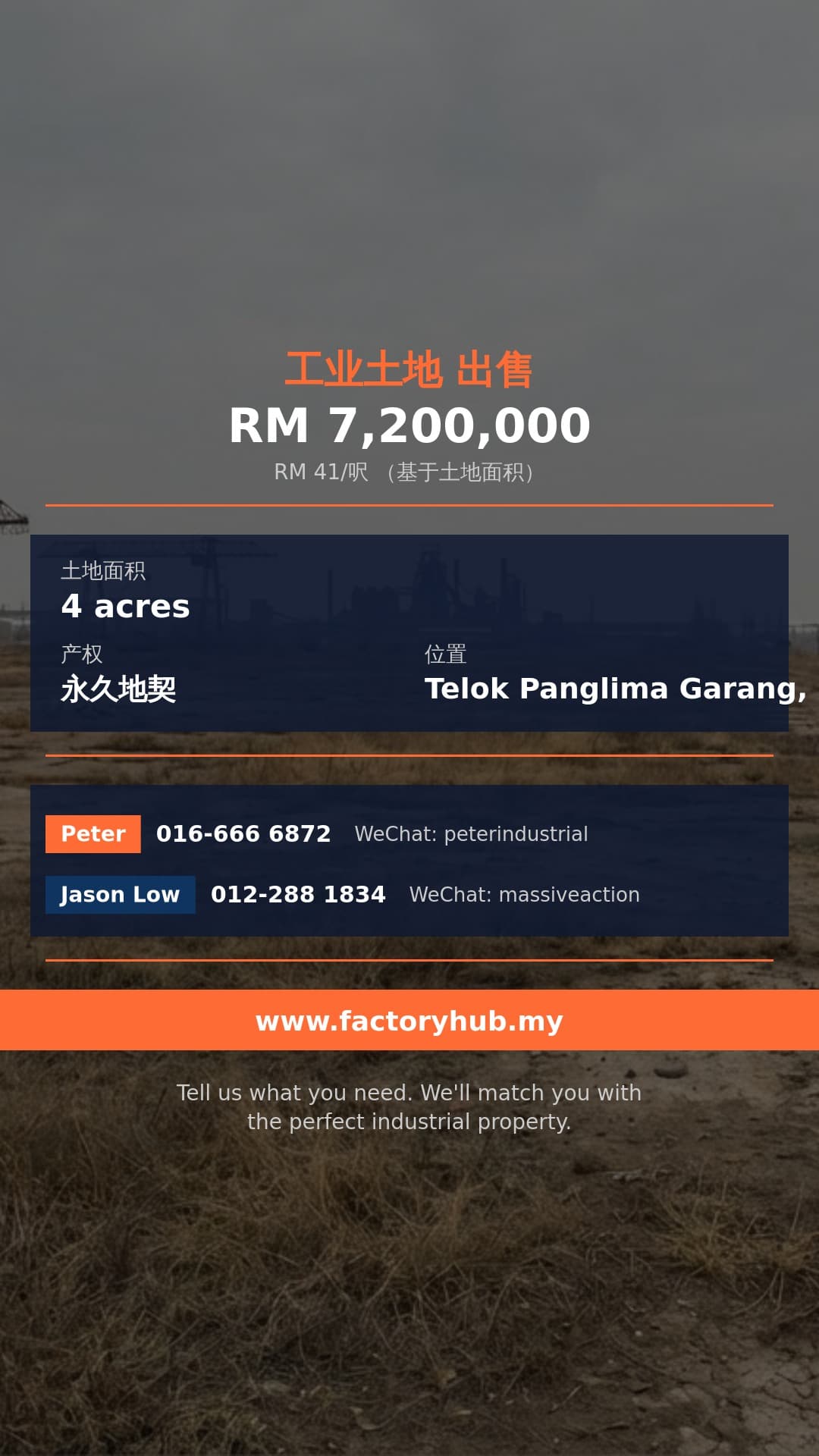 土地 出售 - 雪兰莪Telok Panglima Garang工业地出售 - Telok Panglima Garang, Selangor