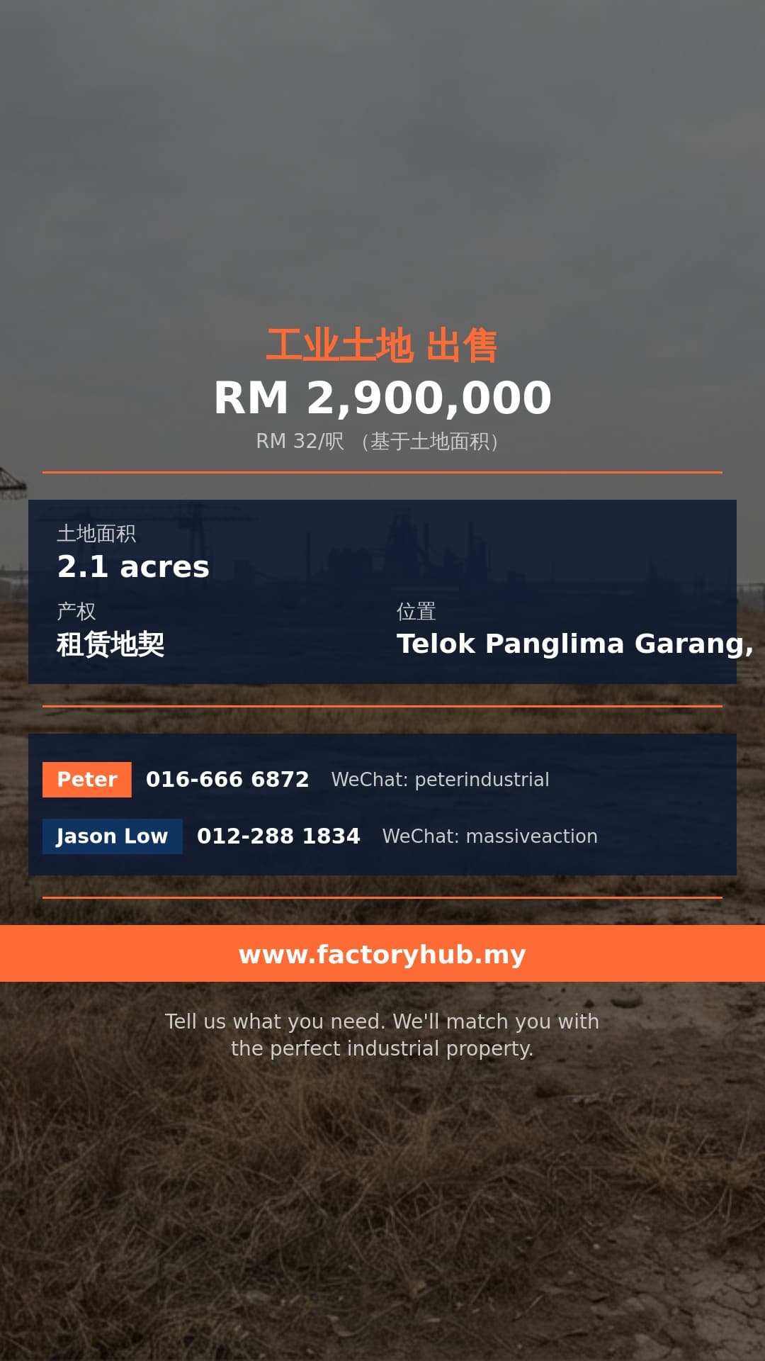 土地 出售 - 雪兰莪Sijangkang农地出售 – RM290万 2.1英亩 - Telok Panglima Garang, Selangor