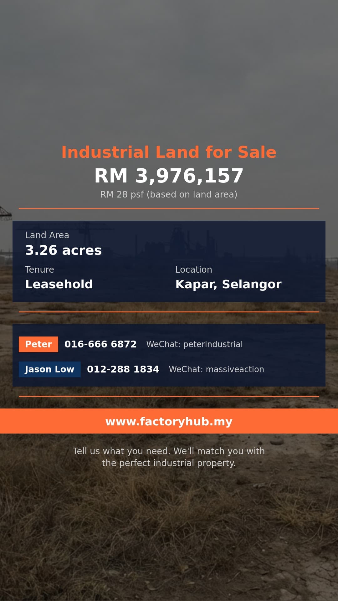 Land For Sale - RM3.98M Agricultural Land for Sale in Kapar – 142,006sf - Kapar, Selangor