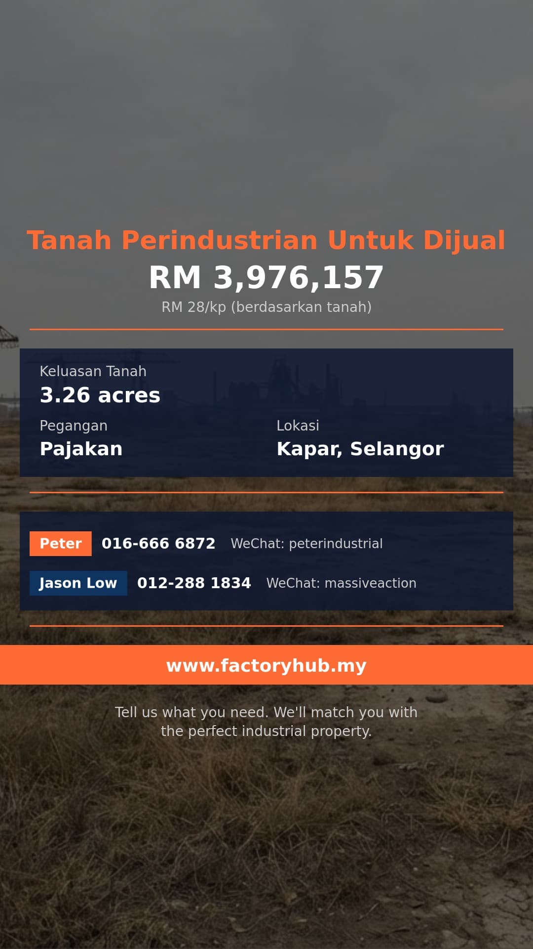 Tanah Untuk Dijual - RM3.98J Tanah Pertanian untuk Dijual di Kapar – 142,006kp - Kapar, Selangor