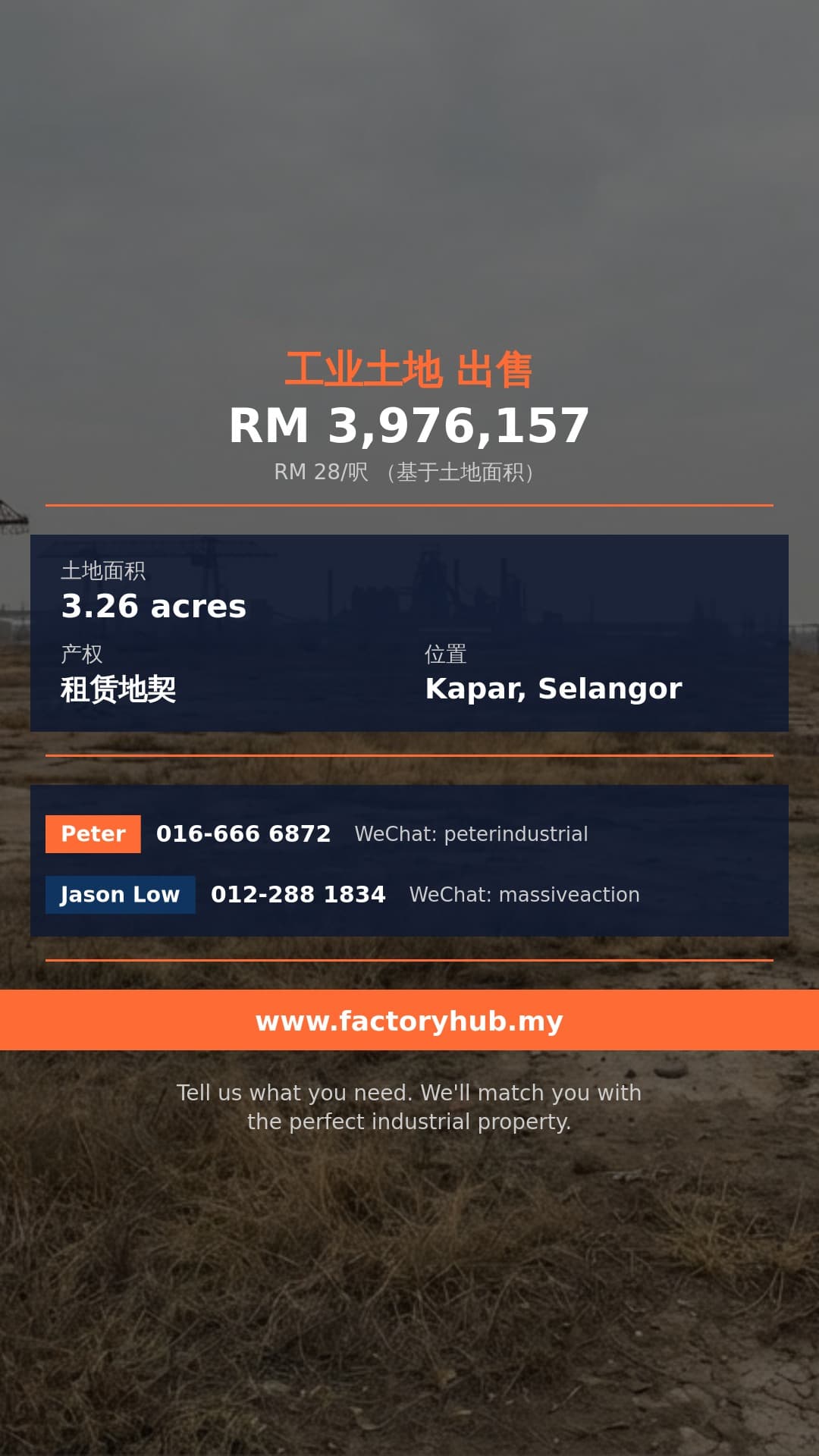 土地 出售 - RM398万雪兰莪Kapar农业用地出售 – 142,006呎 - Kapar, Selangor