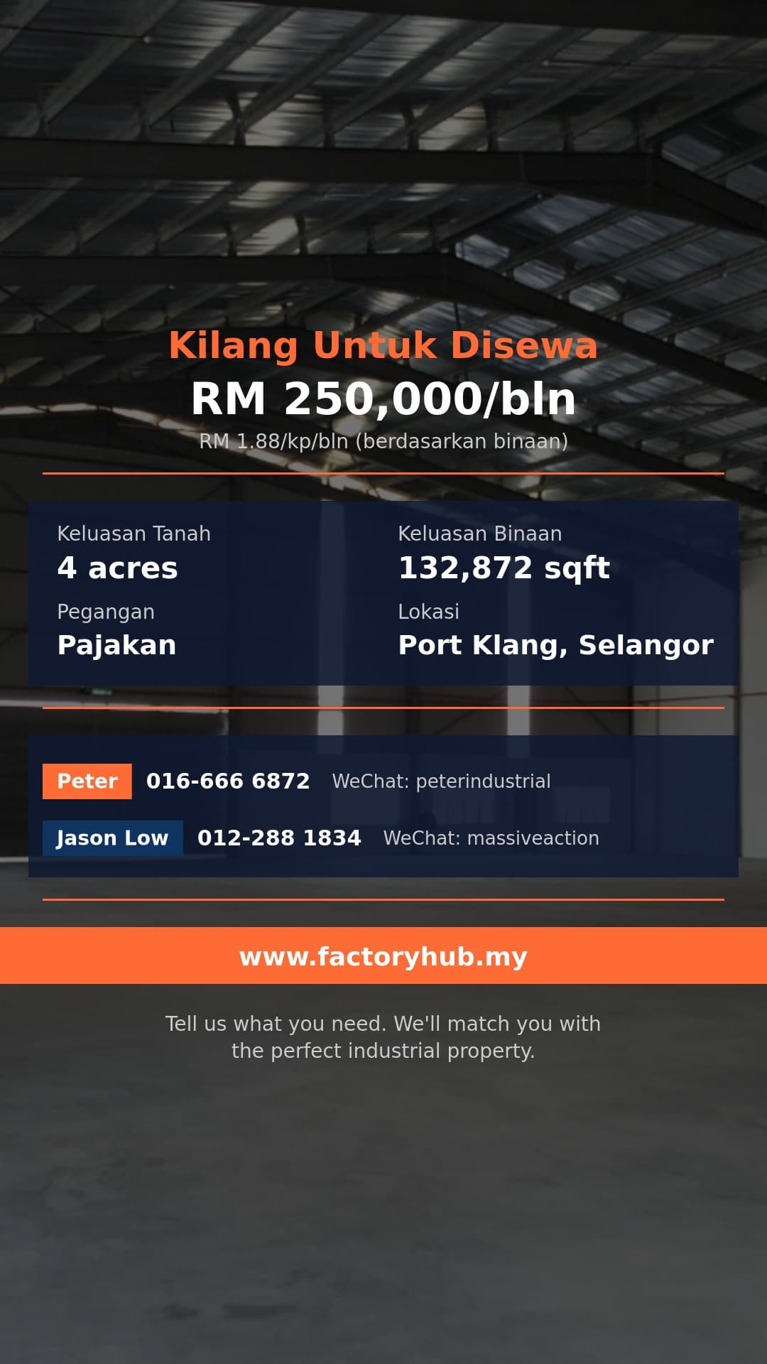 Kilang Untuk Disewa - Kilang Semi-D Untuk Disewa di North Port, Pelabuhan Klang - Port Klang, Selangor