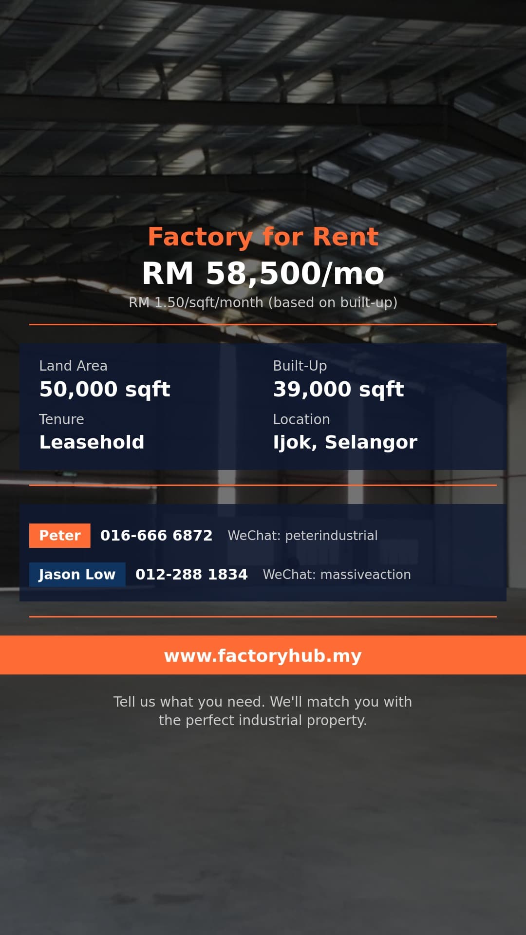 Factory For Rent - Detached Factory for Rent in Taman Harmoni, Ijok - Ijok, Selangor