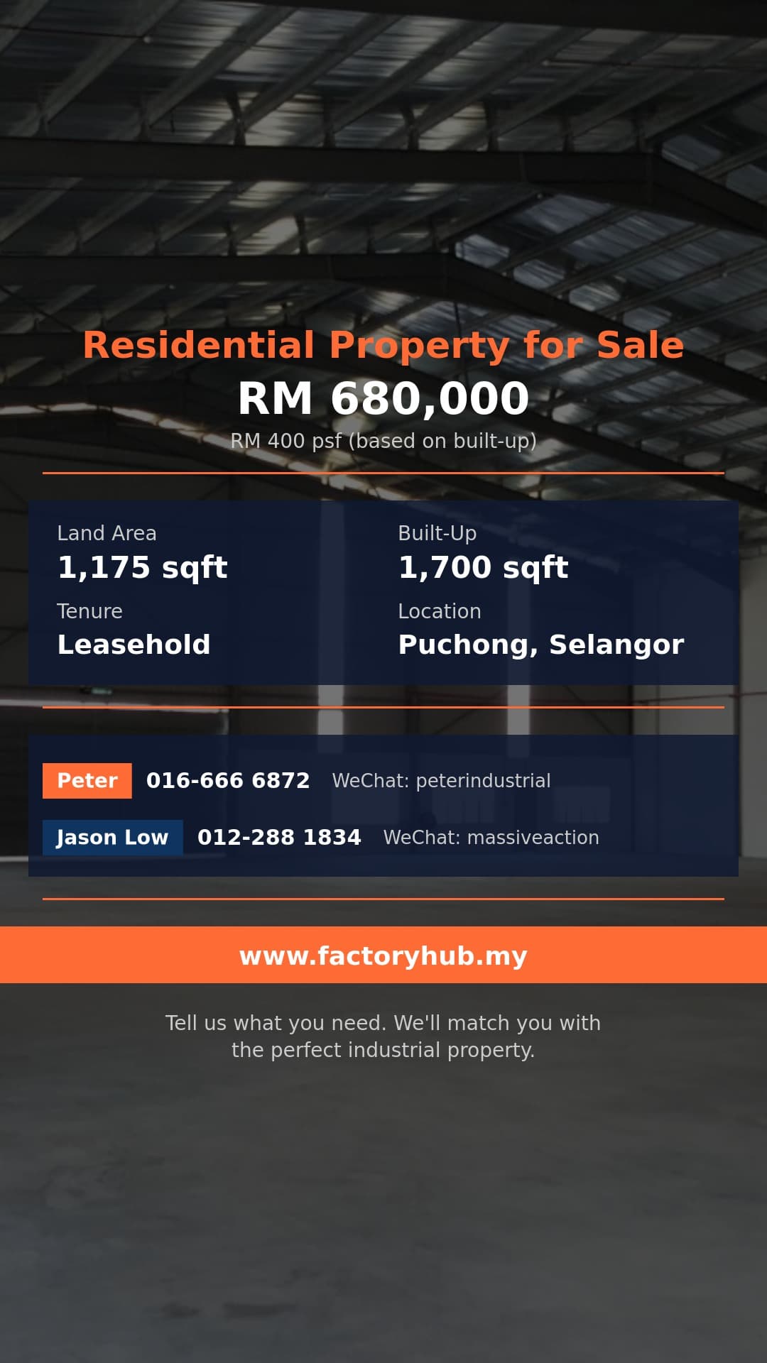 Residential For Sale - 2.5-Storey Terraced House for Sale in Taman Tasik Prima – RM680K 1175sf - Puchong, Selangor