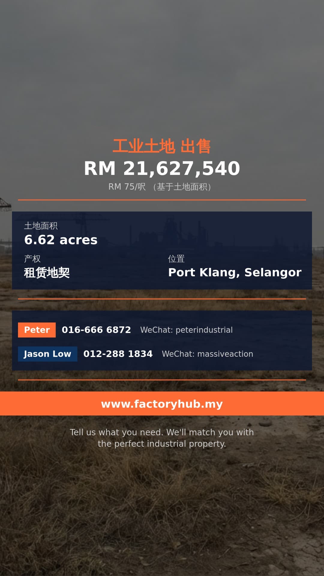 土地 出售 - 巴生港口Pulau Indah工业园工业地出售 - Port Klang, Selangor
