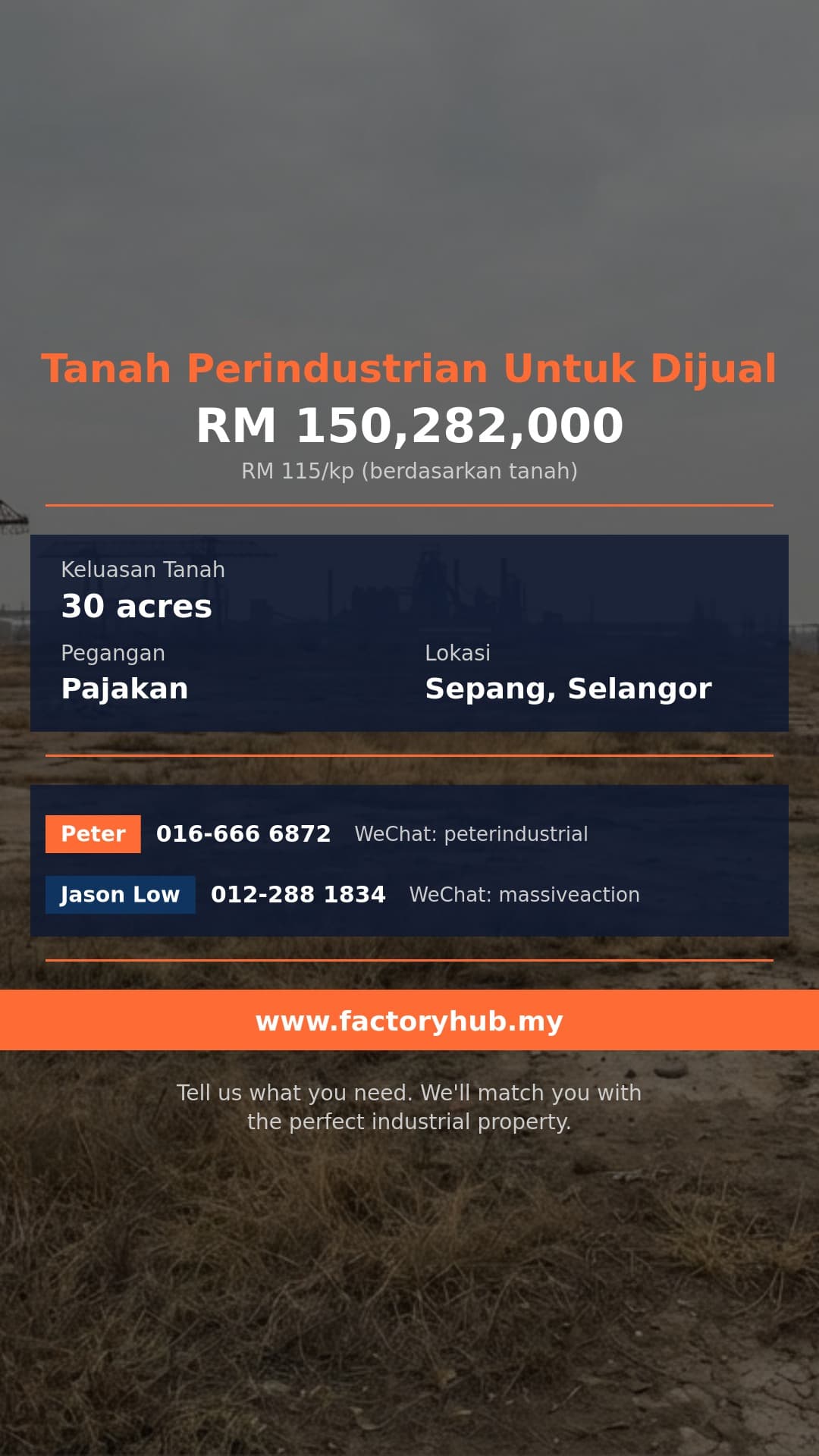 Tanah Untuk Dijual - Tanah Perindustrian Untuk Dijual di Sepang, Selangor - Sepang, Selangor Tanah Untuk Dijual - Tanah Perindustrian Untuk Dijual di Sepang, Selangor - Sepang, Selangor