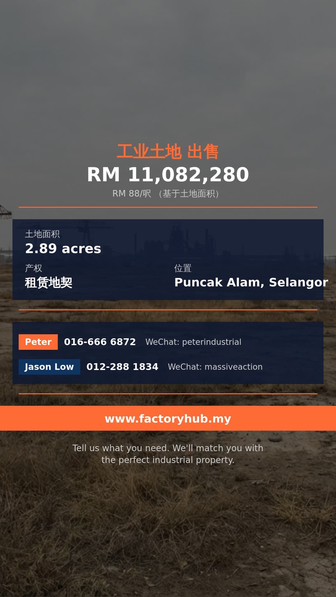 土地 出售 - Puncak Alam Taman Industri Alam Jaya 工业地出售 - Puncak Alam, Selangor