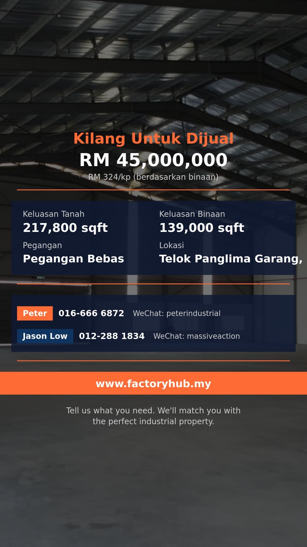 Kilang Untuk Dijual - Kilang Berasingan Untuk Dijual di Telok Mengkuang, Selangor - Telok Panglima Garang, Selangor Kilang Untuk Dijual - Kilang Berasingan Untuk Dijual di Telok Mengkuang, Selangor - Telok Panglima Garang, Selangor