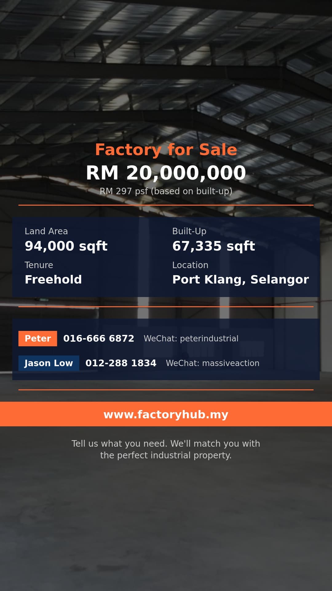 Factory For Sale - Warehouse for Sale in Klang Taman Klang Utama - Port Klang, Selangor
