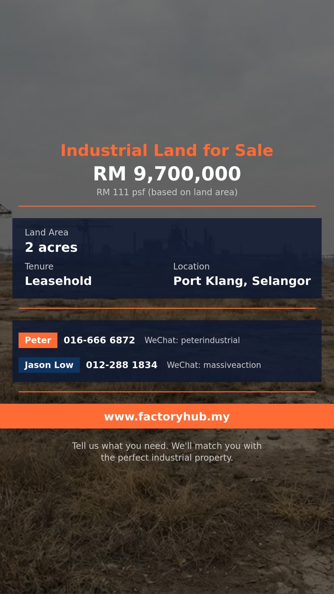 Land For Sale - Industrial Land for Sale in Klang, Selangor - Port Klang, Selangor