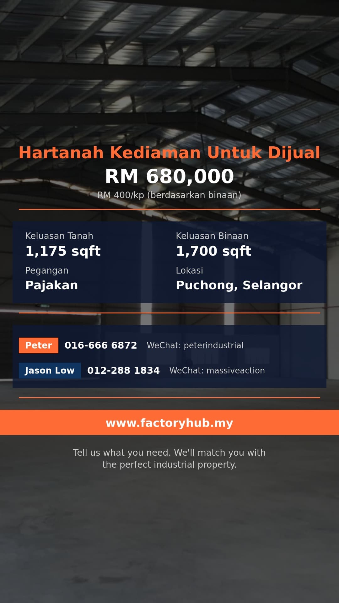 Kediaman Untuk Dijual - Rumah Teres 2.5-Tingkat untuk Dijual di Taman Tasik Prima – RM680K 1175kp - Puchong, Selangor