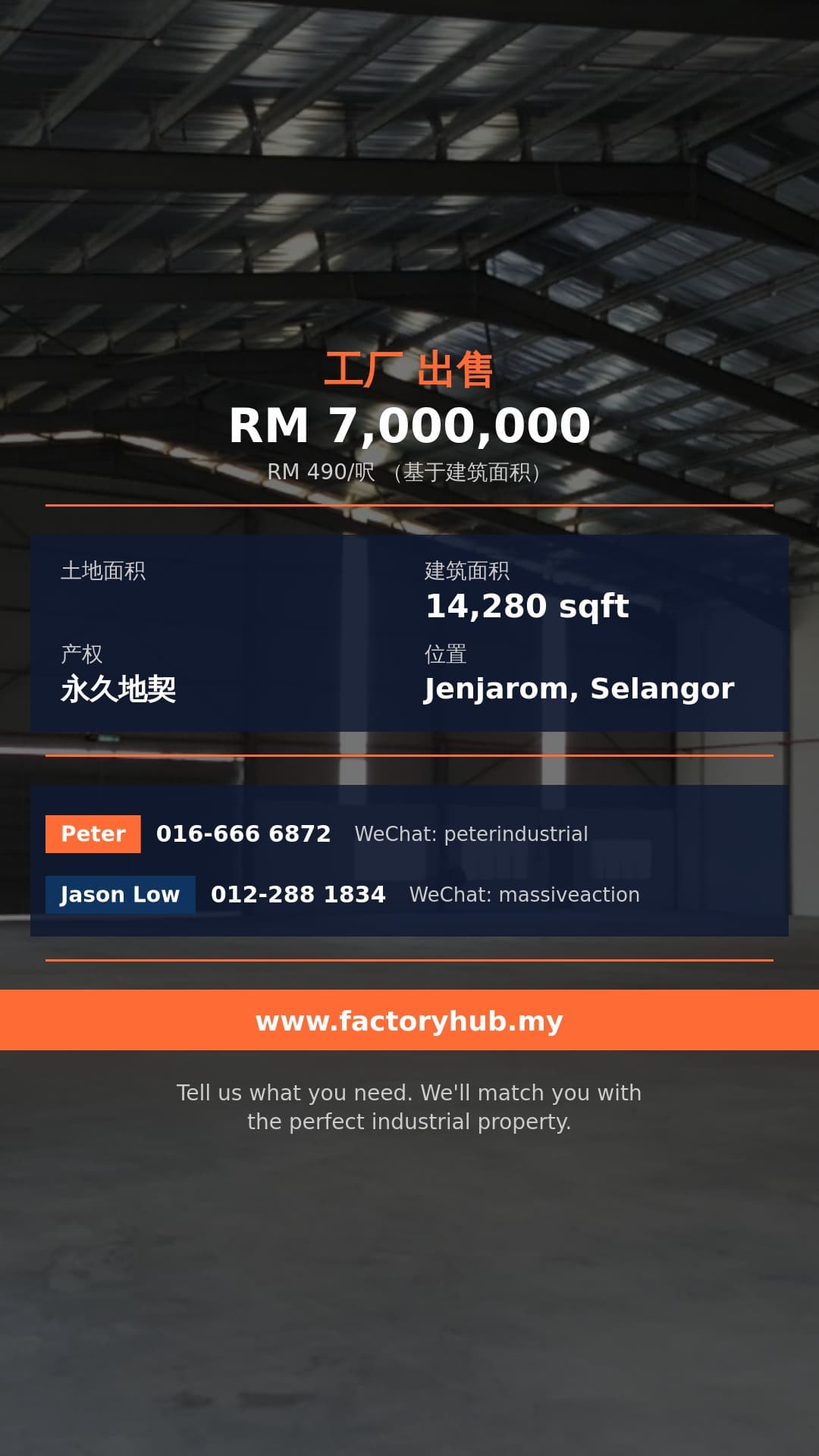 工厂 出售 - 雪兰莪仁嘉隆独立式工厂出售 - Jenjarom, Selangor
