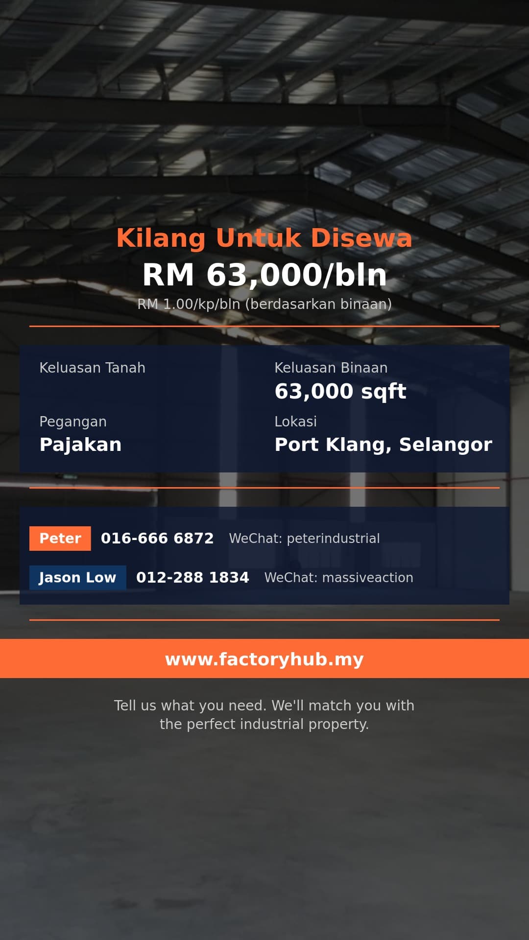 Kilang Untuk Disewa - Gudang Untuk Disewa di Bukit Raja, Klang - 63,000 kaki persegi - Port Klang, Selangor