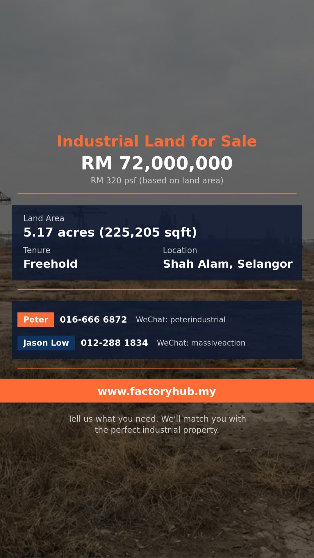 Land For Sale - Hicom-Glenmarie Freehold Industrial Land for Sale – RM72M 5.17ac - Shah Alam, Selangor