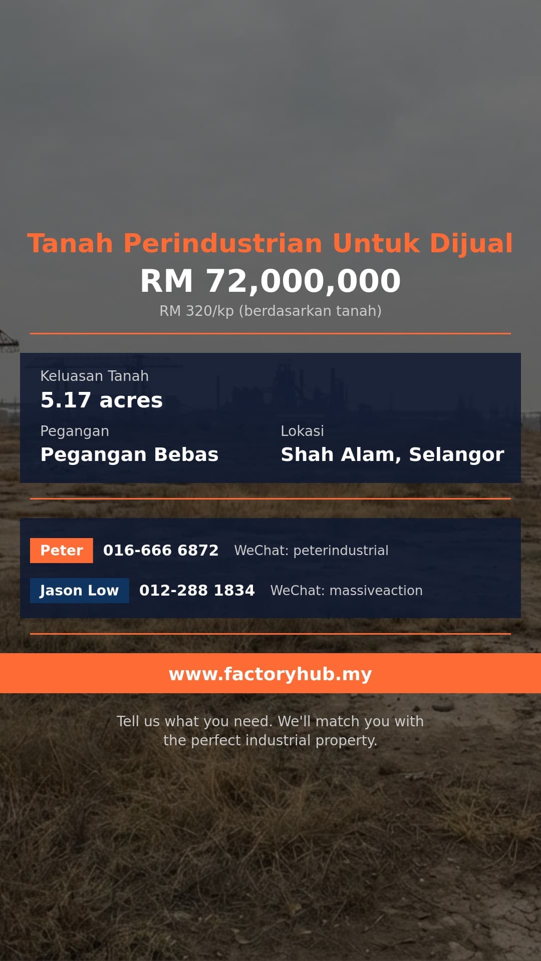 Tanah Untuk Dijual - Tanah Perindustrian Pegangan Bebas Hicom-Glenmarie Dijual – RM72J - Shah Alam, Selangor Tanah Untuk Dijual - Tanah Perindustrian Pegangan Bebas Hicom-Glenmarie Dijual – RM72J - Shah Alam, Selangor