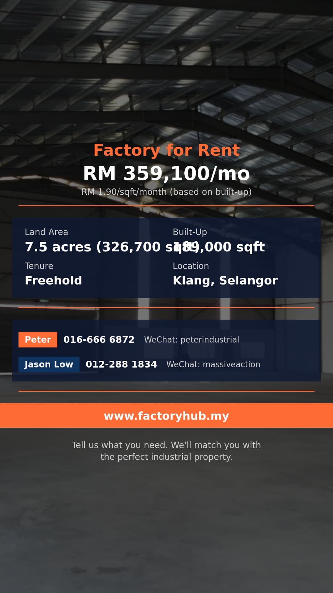 Factory For Rent - Warehouse for Rent in Taman Bukit Raja Klang – RM359K/mo 189000sf - Port Klang, Selangor