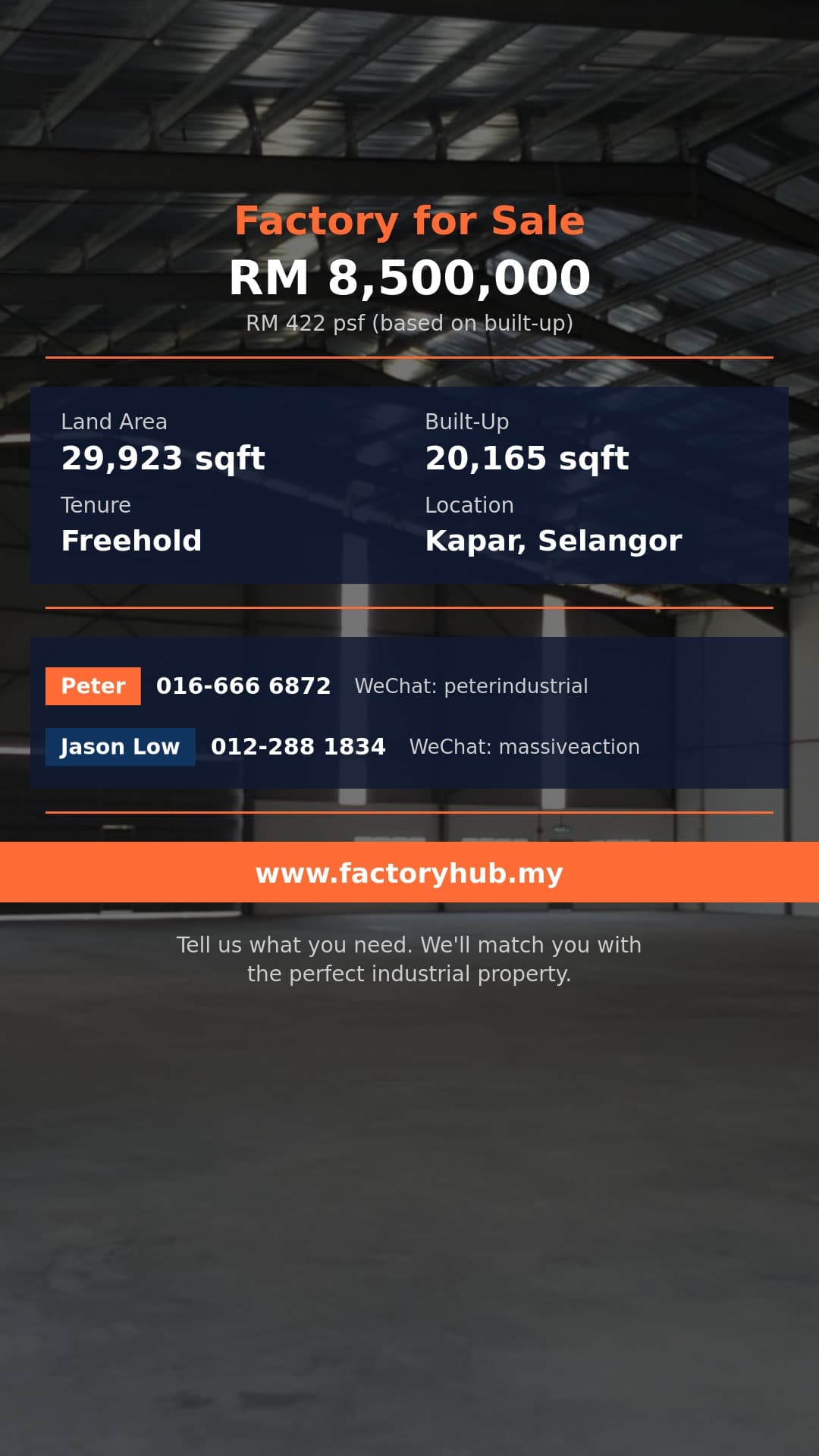 Factory For Sale - Freehold Detached Factory for Sale in Kapar – RM8.5M 29923sf - Kapar, Selangor Factory For Sale - Freehold Detached Factory for Sale in Kapar – RM8.5M 29923sf - Kapar, Selangor