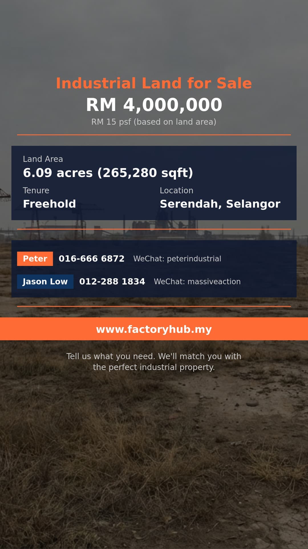 Land For Sale - Bandar Sungai Buaya Freehold Agriculture Land for Sale – RM4M 6.09ac - Serendah, Selangor Land For Sale - Bandar Sungai Buaya Freehold Agriculture Land for Sale – RM4M 6.09ac - Serendah, Selangor