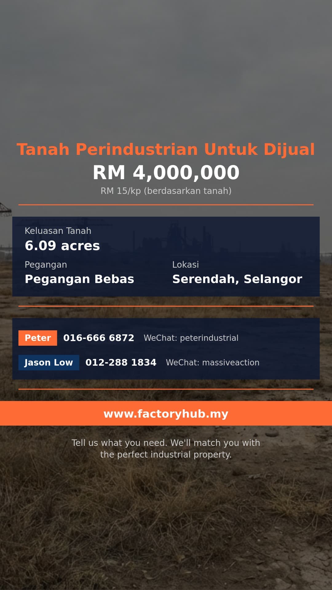 Tanah Untuk Dijual - Bandar Sungai Buaya Pegangan Bebas Tanah Pertanian Dijual – RM4J - Serendah, Selangor Tanah Untuk Dijual - Bandar Sungai Buaya Pegangan Bebas Tanah Pertanian Dijual – RM4J - Serendah, Selangor