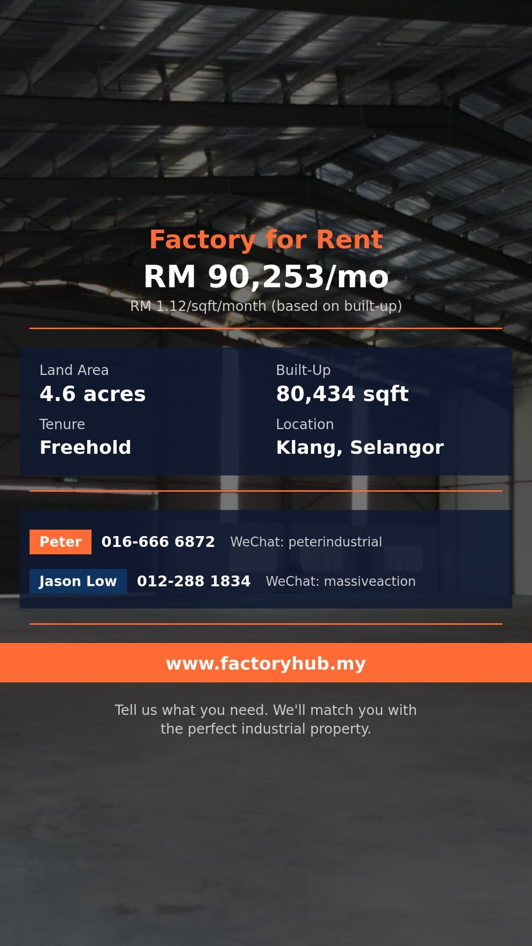 Factory For Rent - Klang Warehouse for Rent – RM90K/mo 80434sf - Port Klang, Selangor