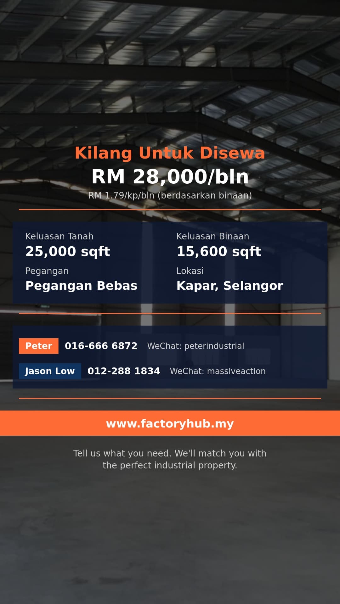 Kilang Untuk Disewa - Kilang Berkembar untuk Disewa di Meru, Klang – RM28K/bln 15600kp - Kapar, Selangor