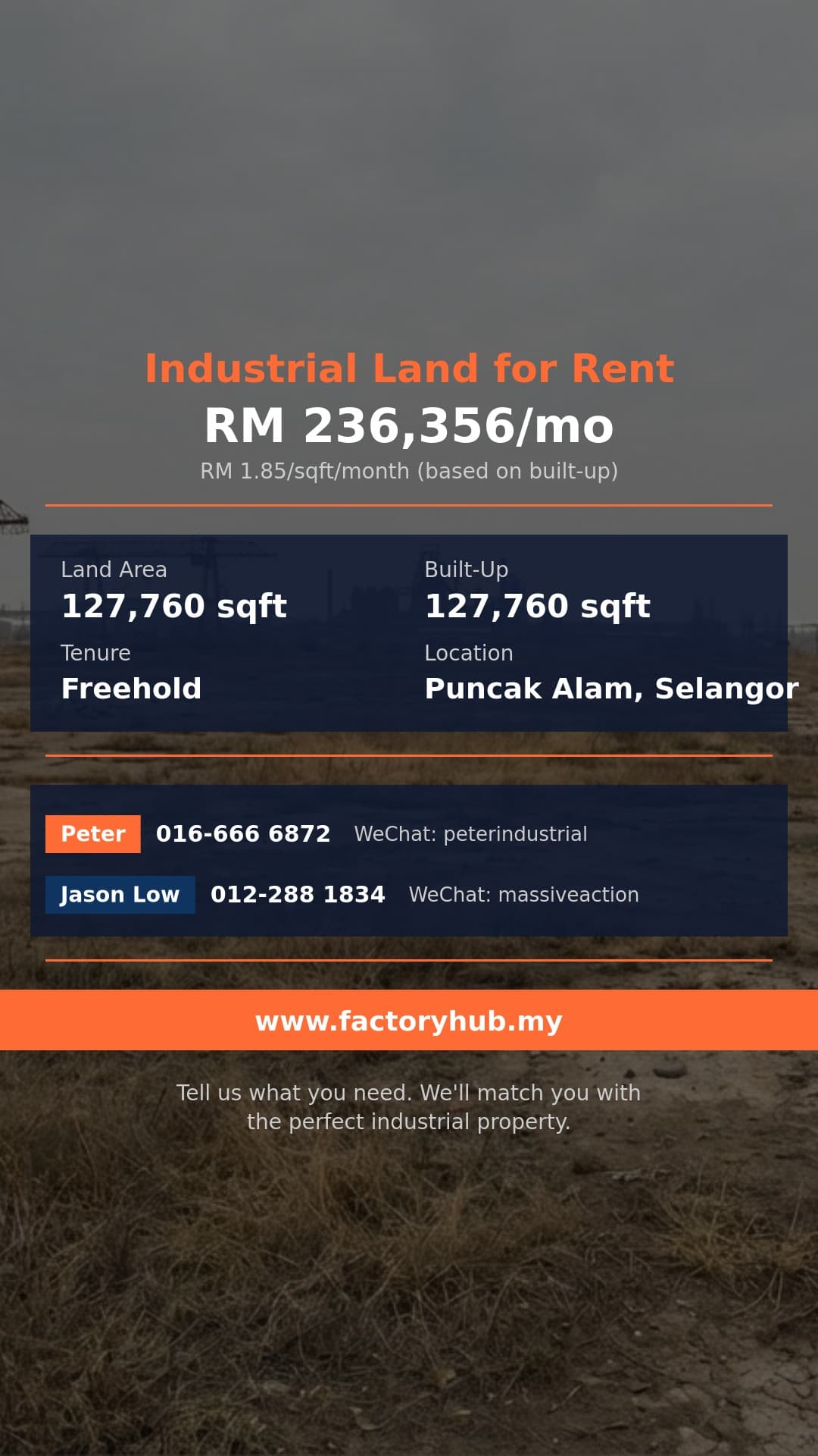 Land For Rent - Logistics Hub for Rent in Eco Business Park V – RM236K/mo 127760sf - Puncak Alam, Selangor Land For Rent - Logistics Hub for Rent in Eco Business Park V – RM236K/mo 127760sf - Puncak Alam, Selangor