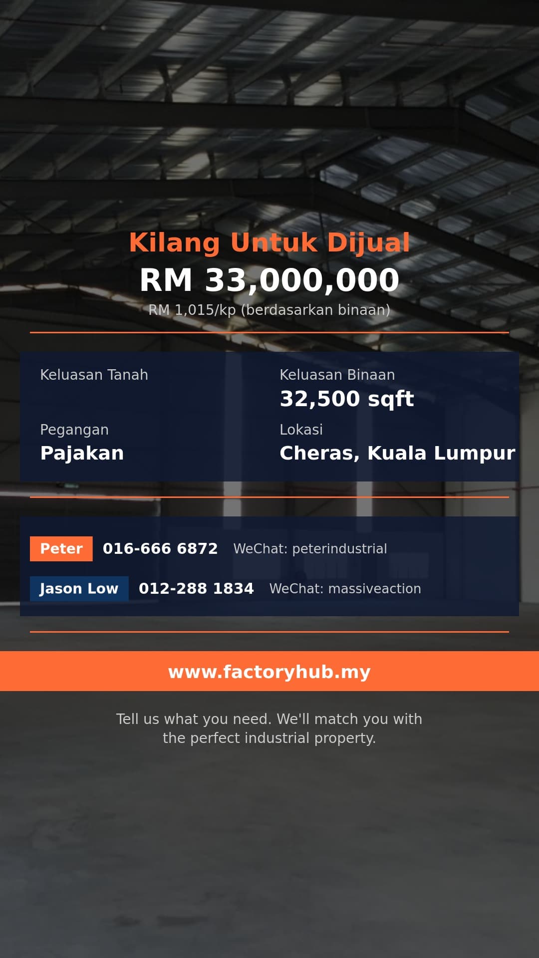 Kilang Untuk Dijual - Kilang Sesebuah untuk Dijual di Chan Sow Lin, Cheras - Cheras, Kuala Lumpur