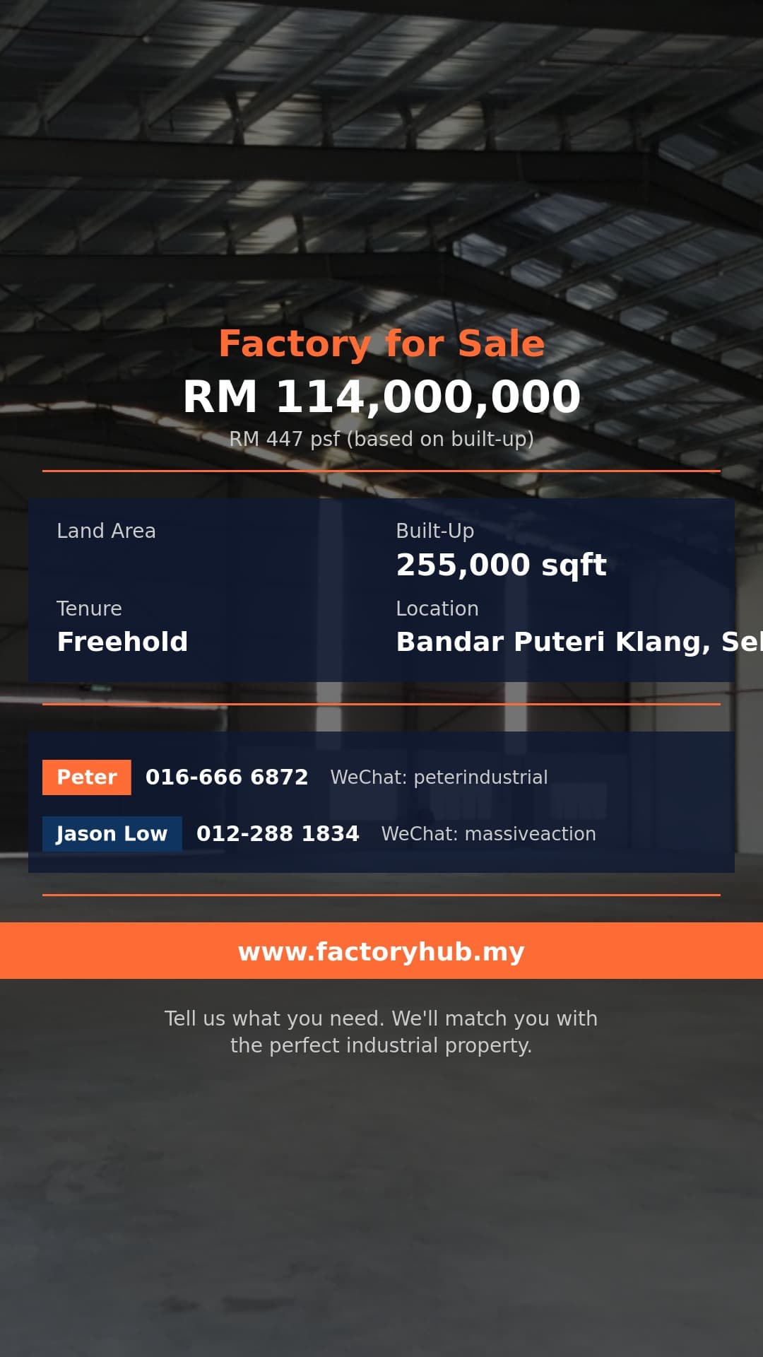 Factory For Sale - Freehold Detached Factory for Sale in Bandar Puteri Klang, Klang - Bandar Puteri Klang, Selangor