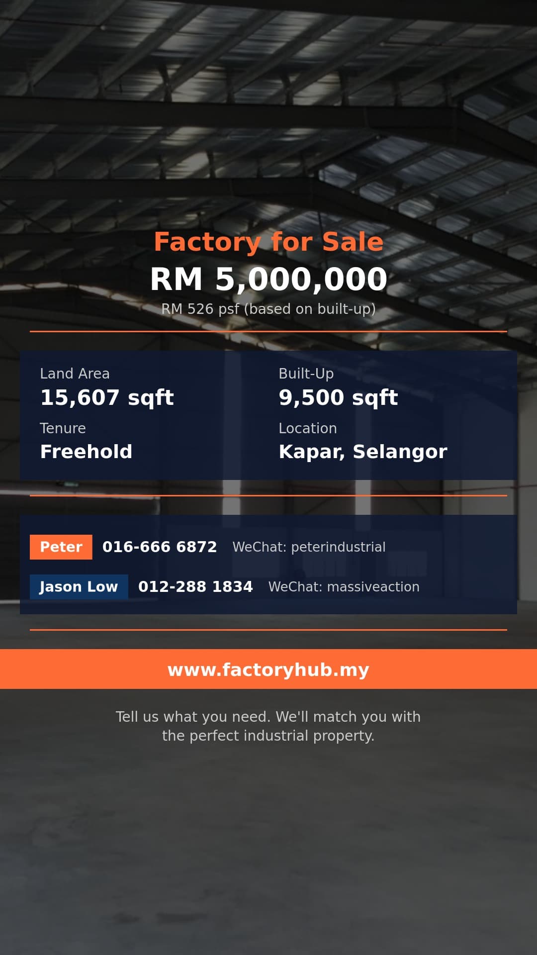 Factory For Sale - Freehold Semi-D Factory for Sale in Kapar, Selangor - Kapar, Selangor