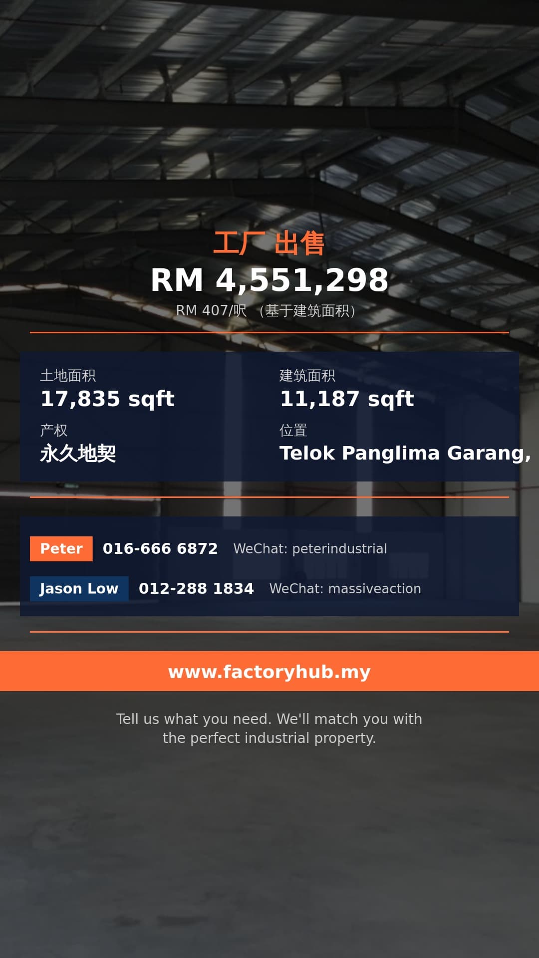 工厂 出售 - Telok Panglima Garang 半独立式工厂出售 - Telok Panglima Garang, Selangor