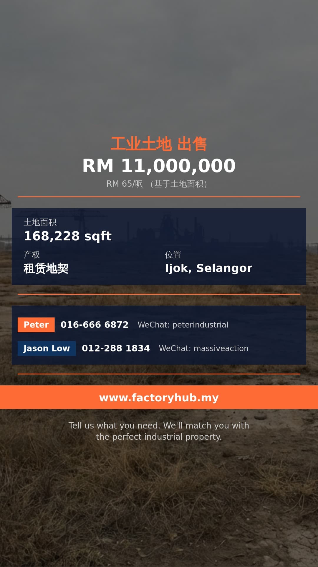 土地 出售 - 雪兰莪依约工业用地出售 - Ijok, Selangor