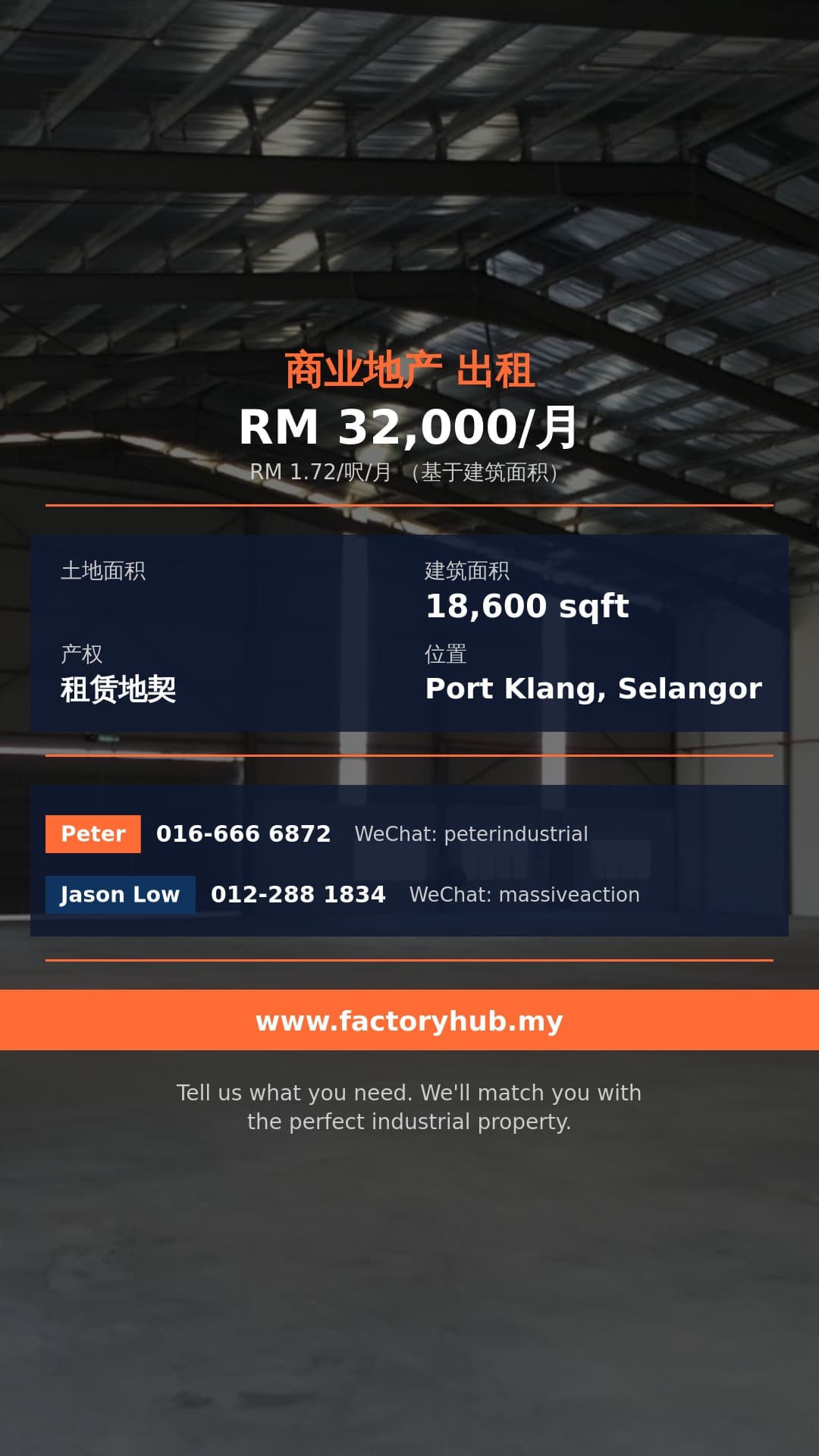 店铺 出租 - 雪兰莪North Port服务车间出租 – RM3.2万/月 18600呎 - Port Klang, Selangor