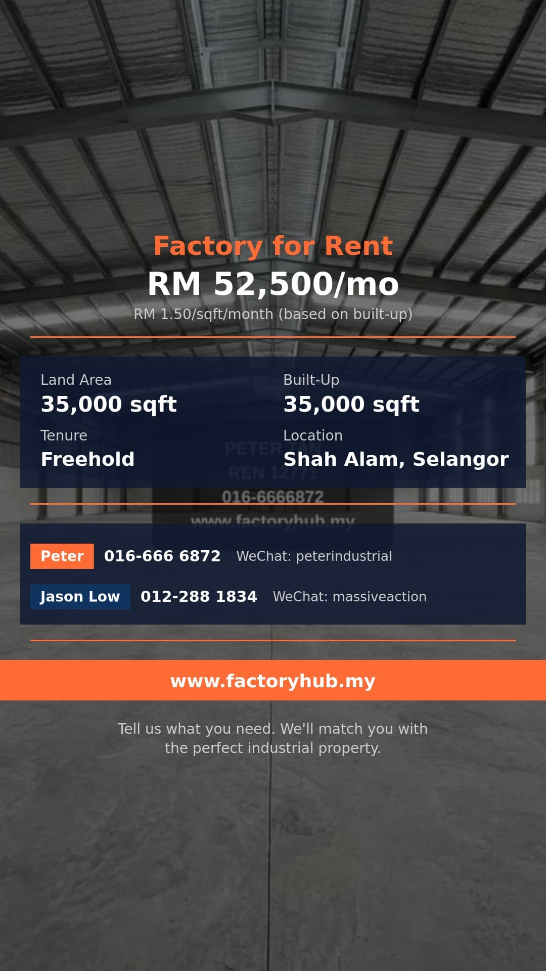 Factory For Rent - Detached Factory for Rent in Section 32, Shah Alam – RM52.5K 35000sf - Shah Alam, Selangor