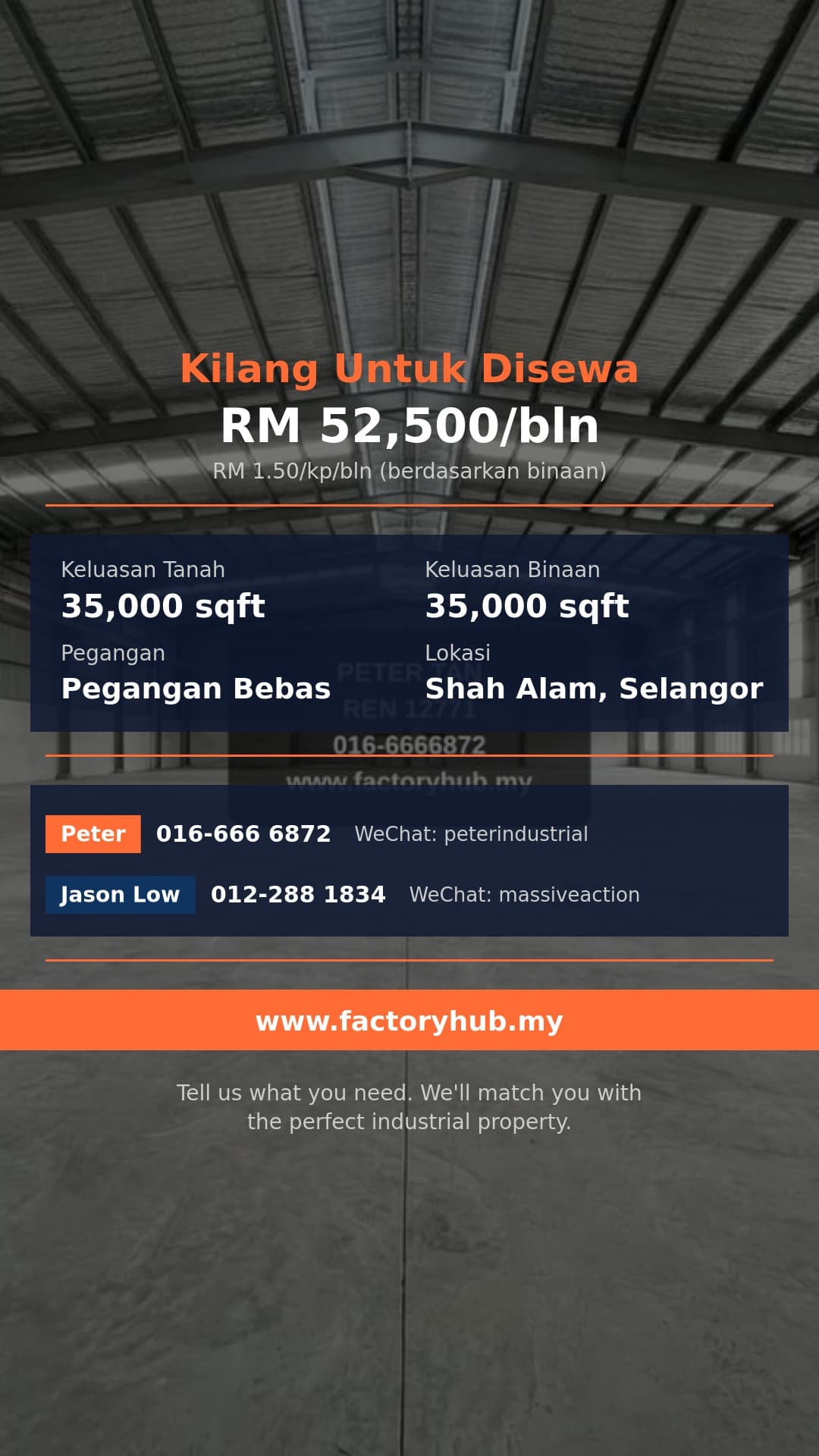 Kilang Untuk Disewa - Kilang Berkembar untuk Disewa di Section 32, Shah Alam – RM52.5K - Shah Alam, Selangor