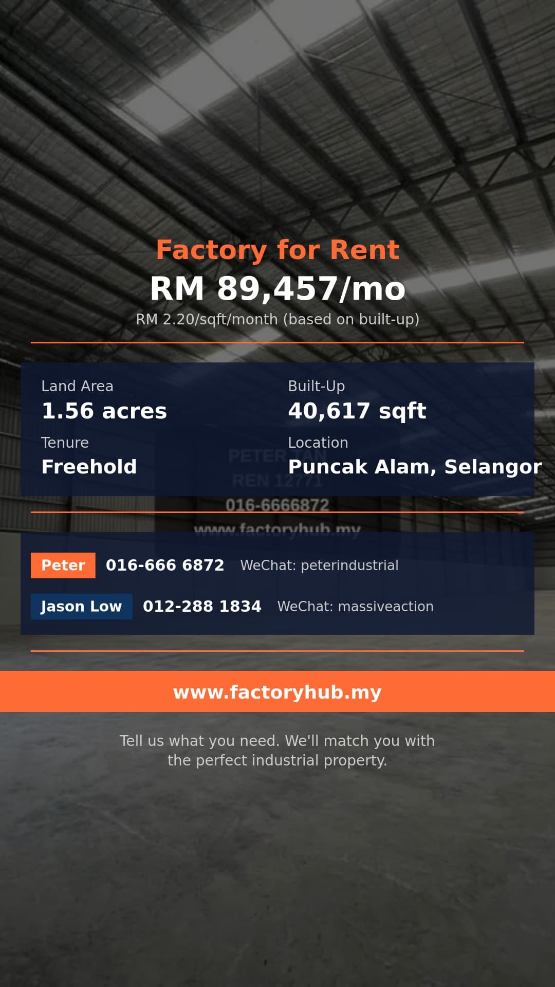 Factory For Rent - Alam Jaya 2, Puncak Alam Detached Factory for Rent – 40617sf - Puncak Alam, Selangor