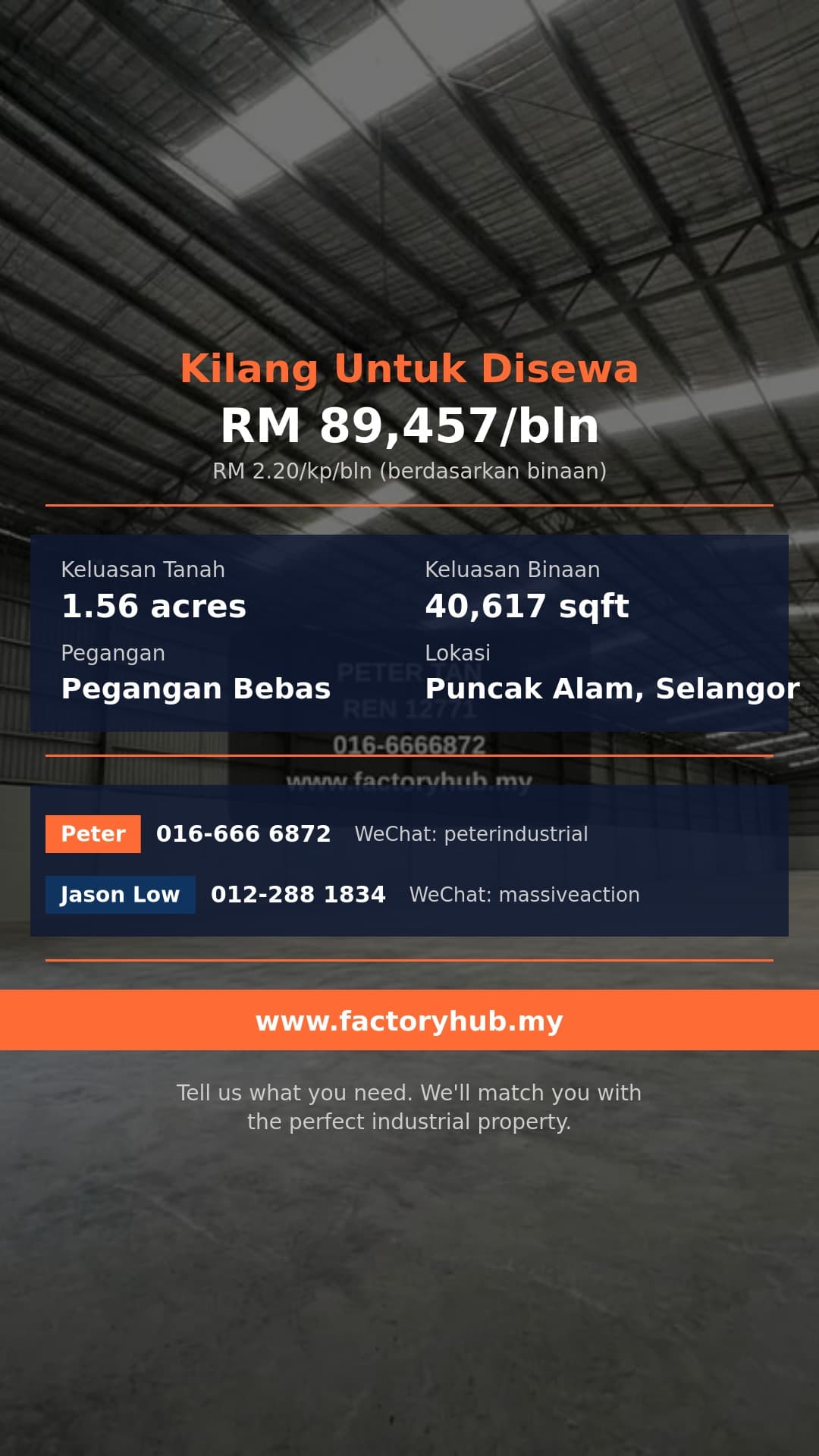 Kilang Untuk Disewa - Alam Jaya 2, Puncak Alam Kilang Berkembar untuk Disewa – 40617kp - Puncak Alam, Selangor