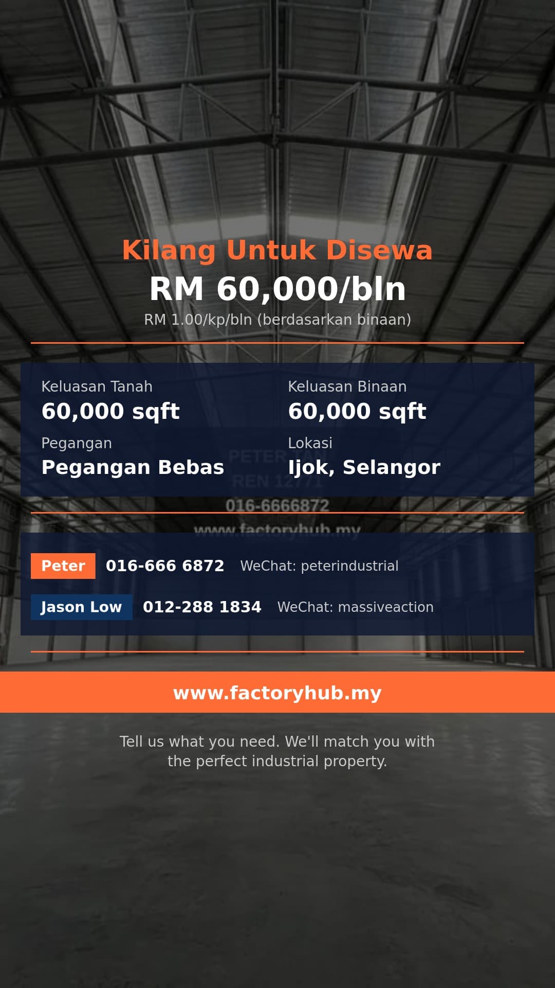 Kilang Untuk Disewa - RM60K Kilang Berkembar untuk Disewa di Ijok Batu 4 – 60000kp - Ijok, Selangor