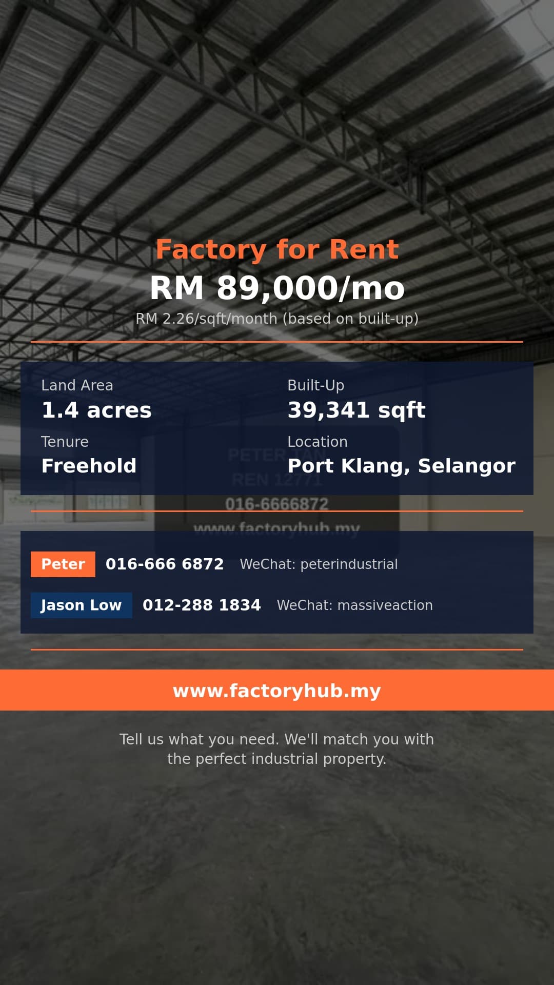 Factory For Rent - Detached Warehouse Crane for Rent in Sungai Kapar Indah – RM89K/mo - Port Klang, Selangor