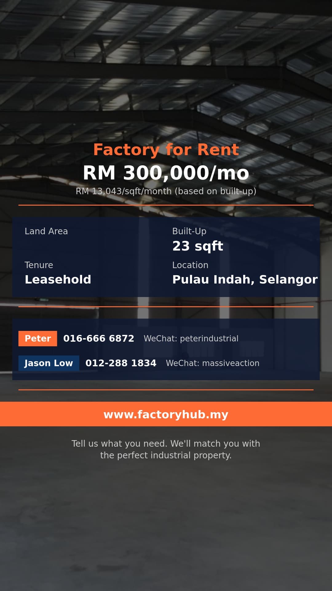 Factory For Rent - RM300K/mo Detached Factory for Rent in Taman Perindustrian Pulau Indah – 23sf - Pulau Indah, Selangor