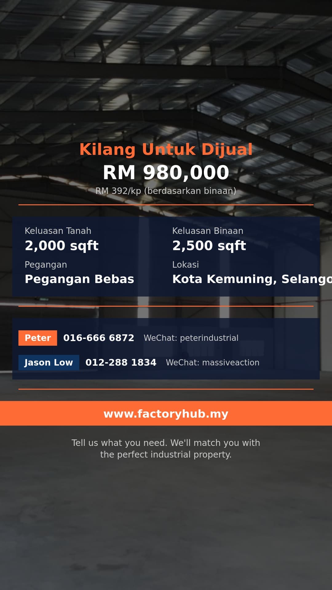 Kilang Untuk Dijual - Pegangan Bebas Kilang Teres 1.5-Tingkat untuk Dijual di Bukit Kemuning – RM980K 2500kp - Kota Kemuning, Selangor