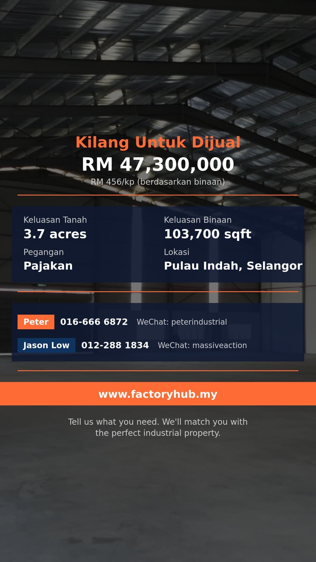 Kilang Untuk Dijual - RM47J Kilang Berasingan untuk Dijual di Pulau Indah – 103,700kp - Pulau Indah, Selangor