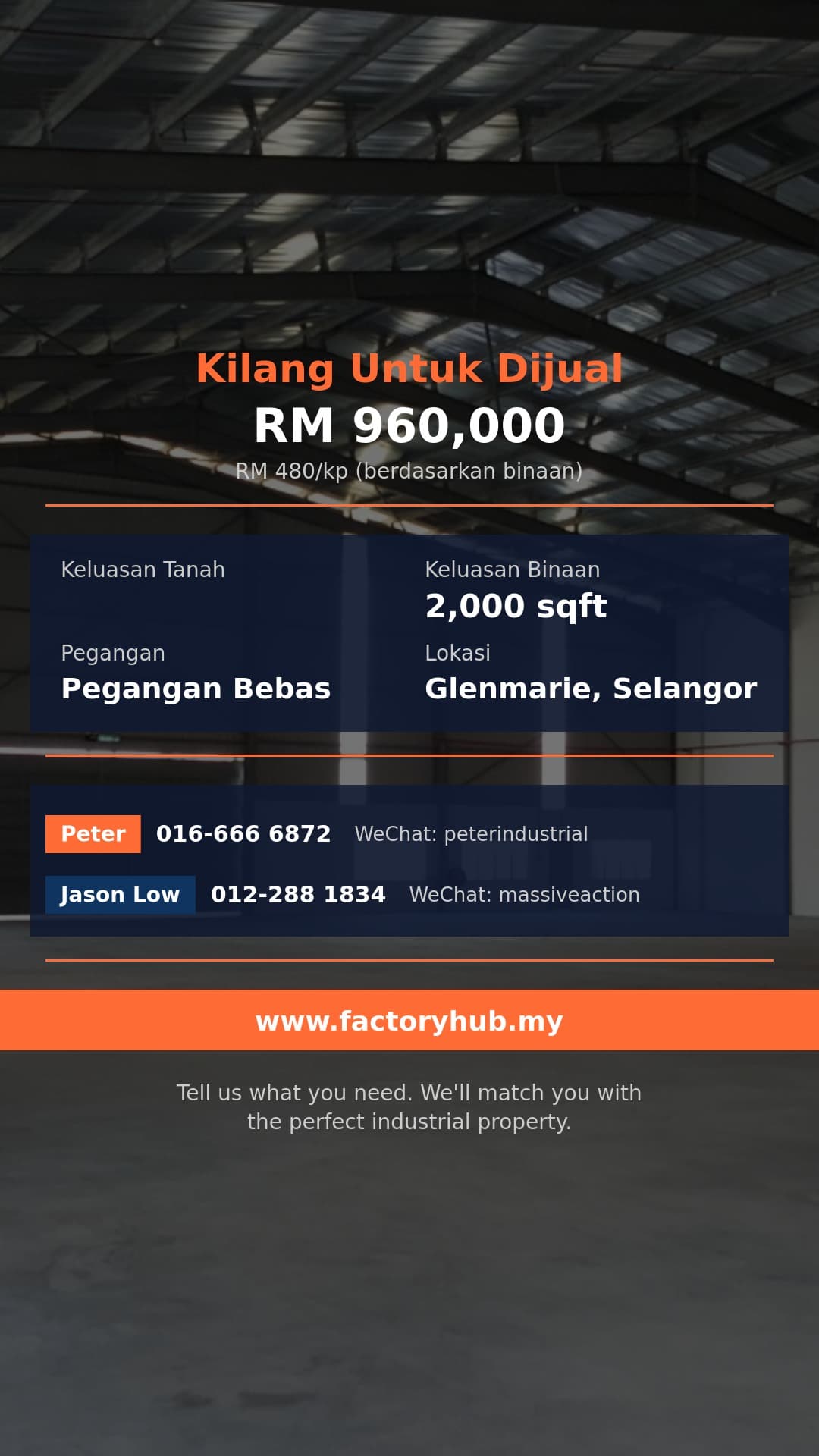 Kilang Untuk Dijual - Pegangan Bebas Kilang Teres untuk Dijual di Glenmarie – RM960K 2000kp - Glenmarie, Selangor Kilang Untuk Dijual - Pegangan Bebas Kilang Teres untuk Dijual di Glenmarie – RM960K 2000kp - Glenmarie, Selangor