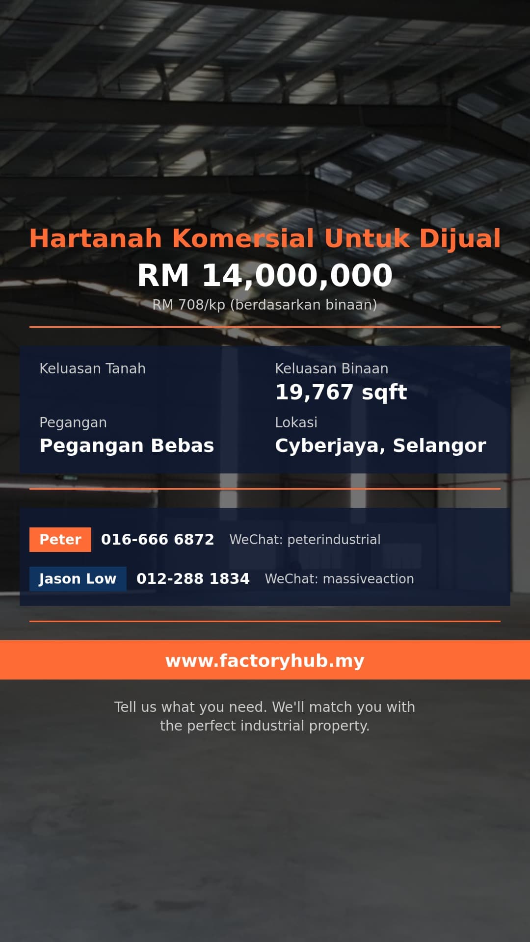 Komersial Untuk Dijual - RM14J Harta Komersial Pegangan Bebas untuk Dijual di Presint 18, Putrajaya – 19767kp - Cyberjaya, Selangor
