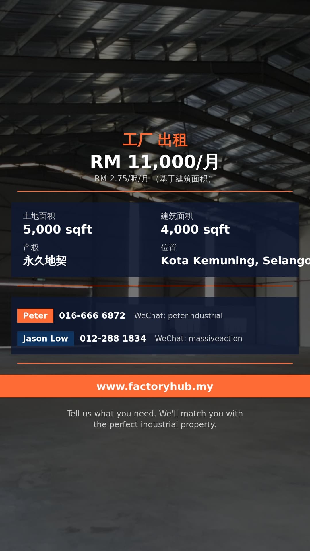 工厂 出租 - 雪兰莪Kota Kemuning角头排屋式工厂出租 – RM1.1万/月 4000呎 - Kota Kemuning, Selangor