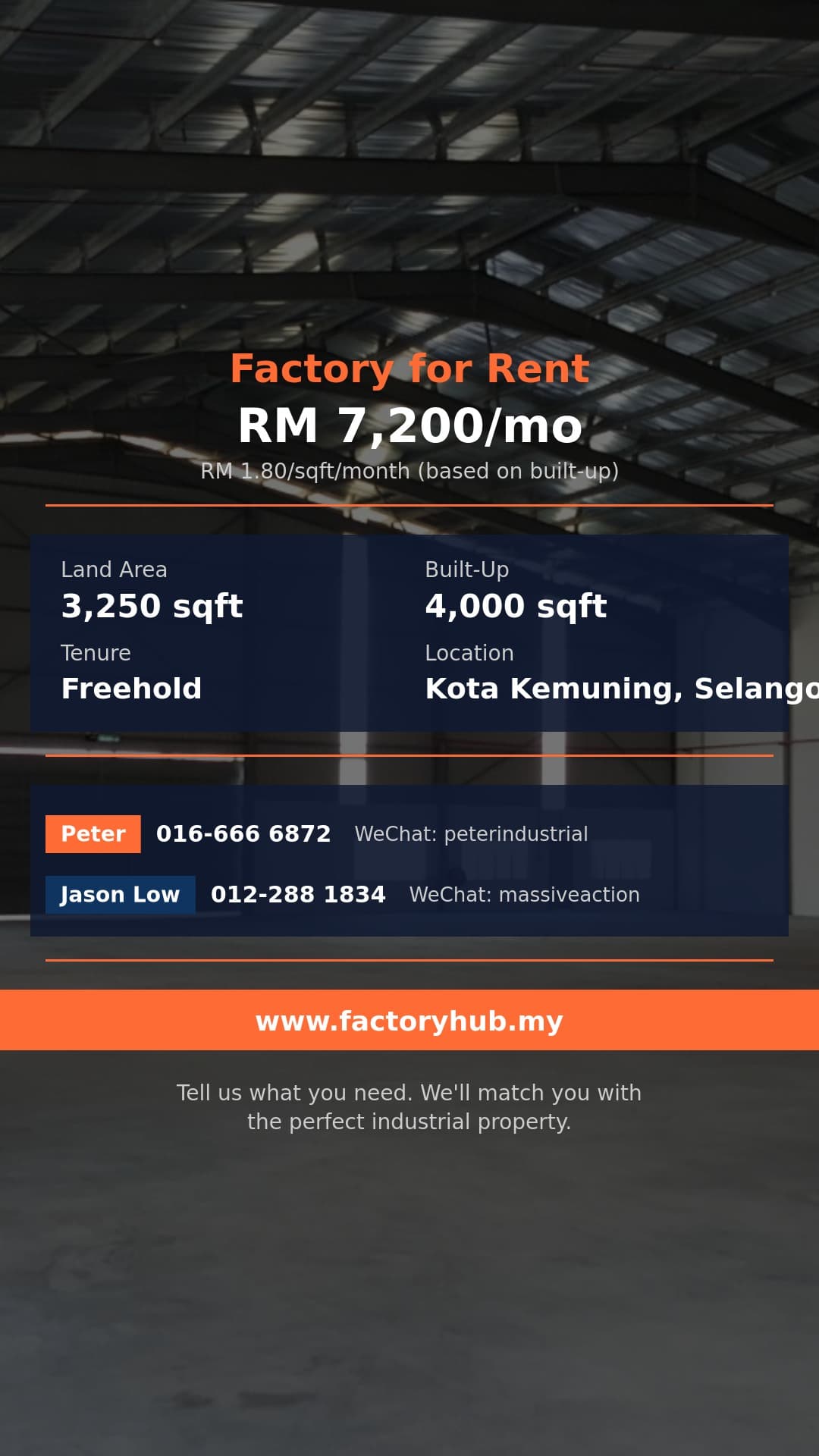 Factory For Rent - Kota Kemuning Terrace Factory for Rent – RM7200/mo 4000sf - Kota Kemuning, Selangor