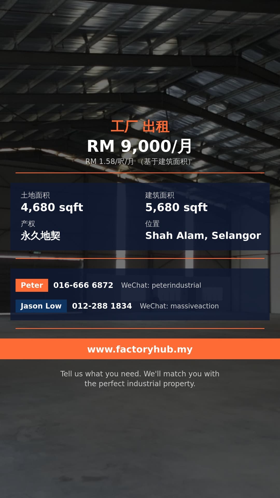 工厂 出租 - 雪兰莪Seksyen 27排屋式工厂出租 – RM9K/月 5680呎 - Shah Alam, Selangor