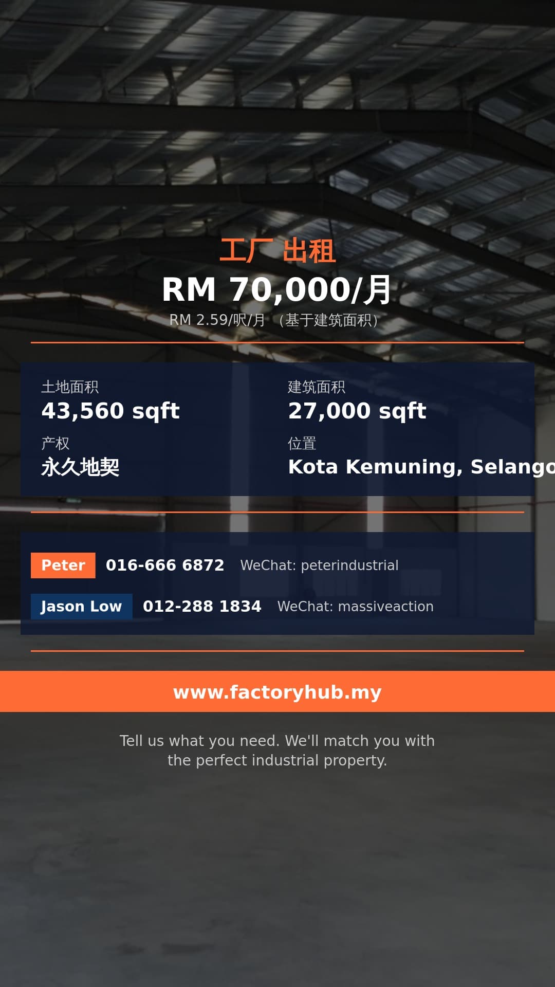 工厂 出租 - 雪兰莪Kota Kemuning独立式工厂出租 – RM7万/月 27000呎 - Kota Kemuning, Selangor
