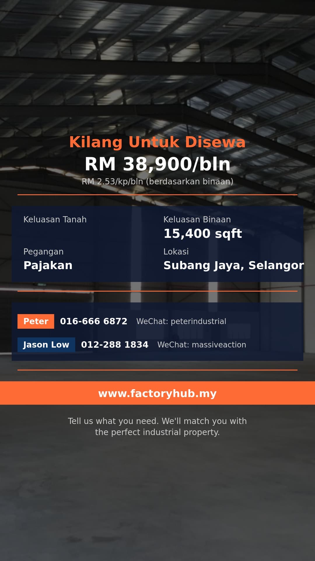 Kilang Untuk Disewa - Kilang Berasingan Untuk Disewa di Taman Perindustrian Subang, Subang Jaya - Subang Jaya, Selangor